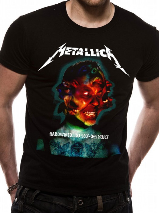 METALLICA T SHIRT Official Merchandise METALLICA - HARDWIRED ALBUM COVER (UNISEX) Black t-shirt